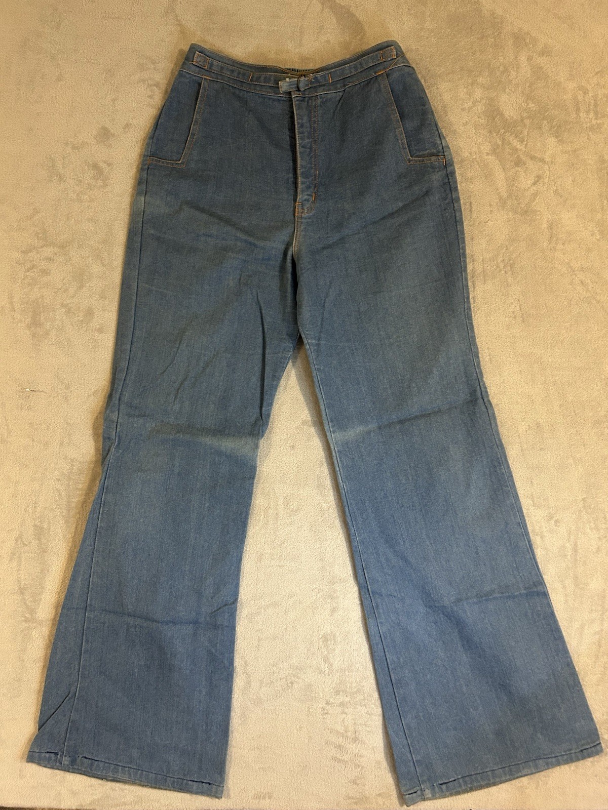 VTG RARE 70s Fancy That Jeans High Waisted Wide Leg Flare Hong Kong Sz 16