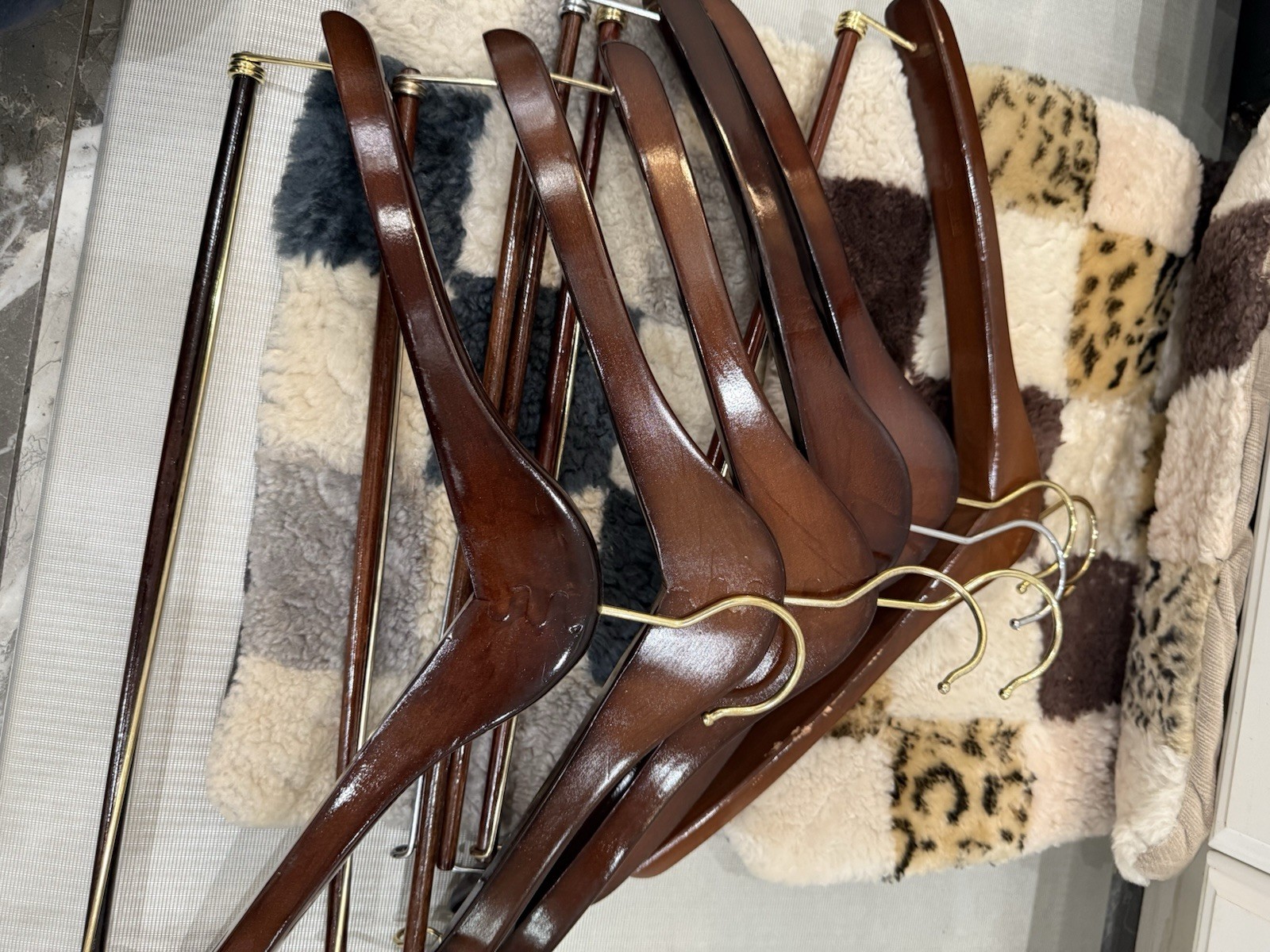 VINTAGE COLLECTION OF RALPH LAUREN WOODEN HANGER S USED SET OF 15.