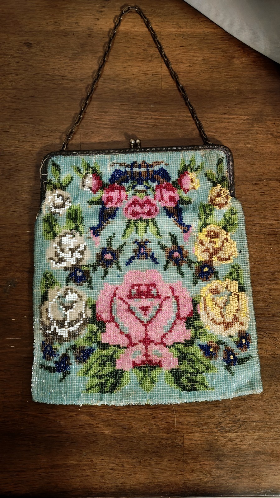 Antique Beaded Purse – 1920’s – Intricate Floral – Czechoslovakia