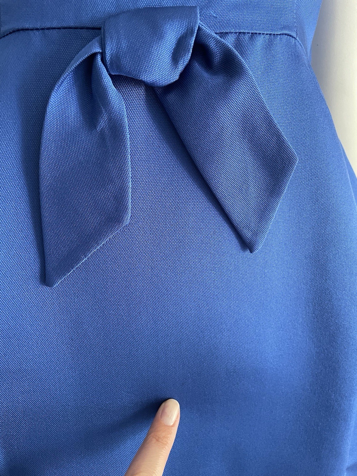 Vintage 1950s Designer Suzy Perette Size S Royal Blue Classic Dress Bow Party