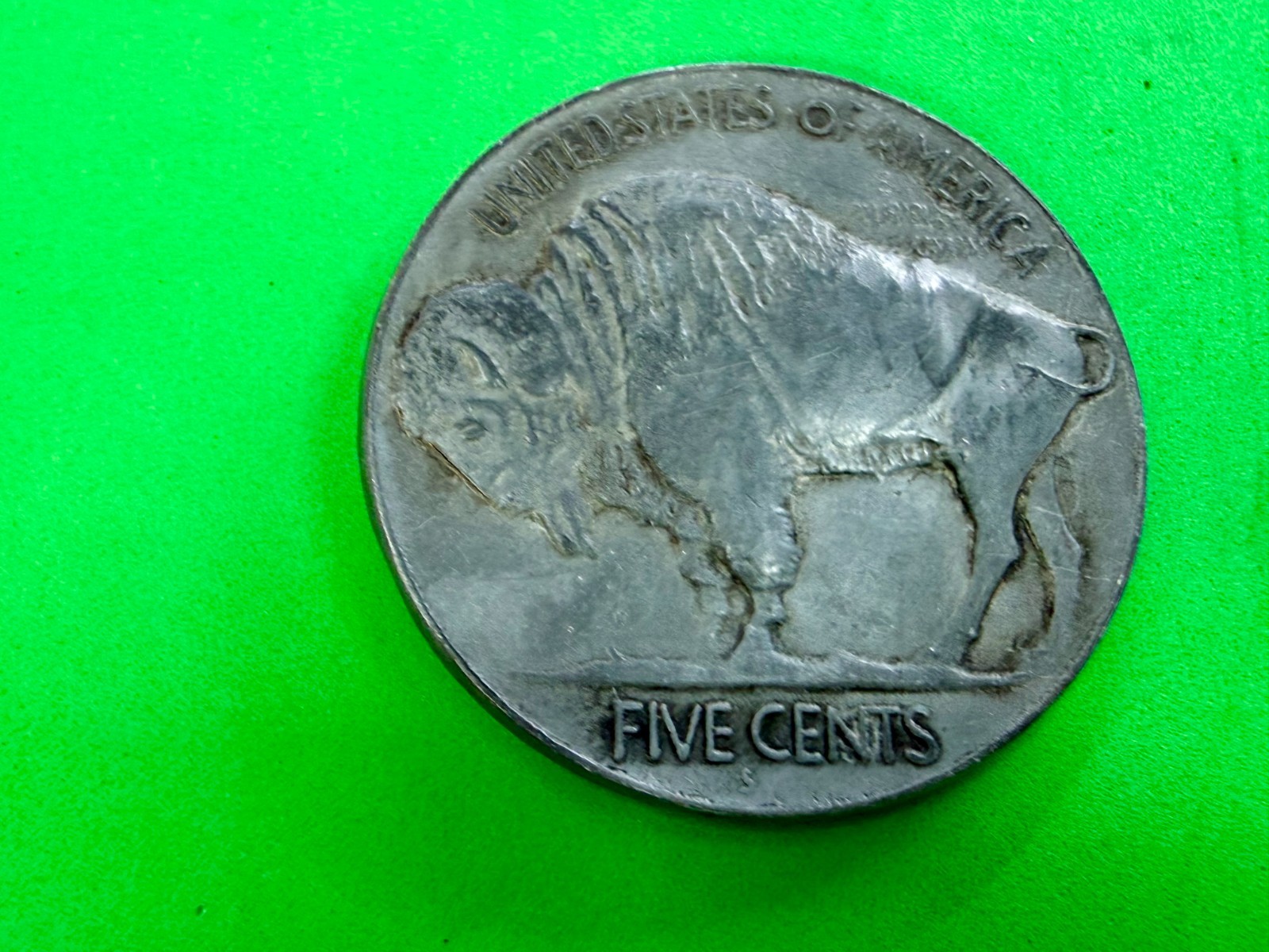 United States of America Buffalo Bison Nickel Five Cents Silver Tone Belt Buckle