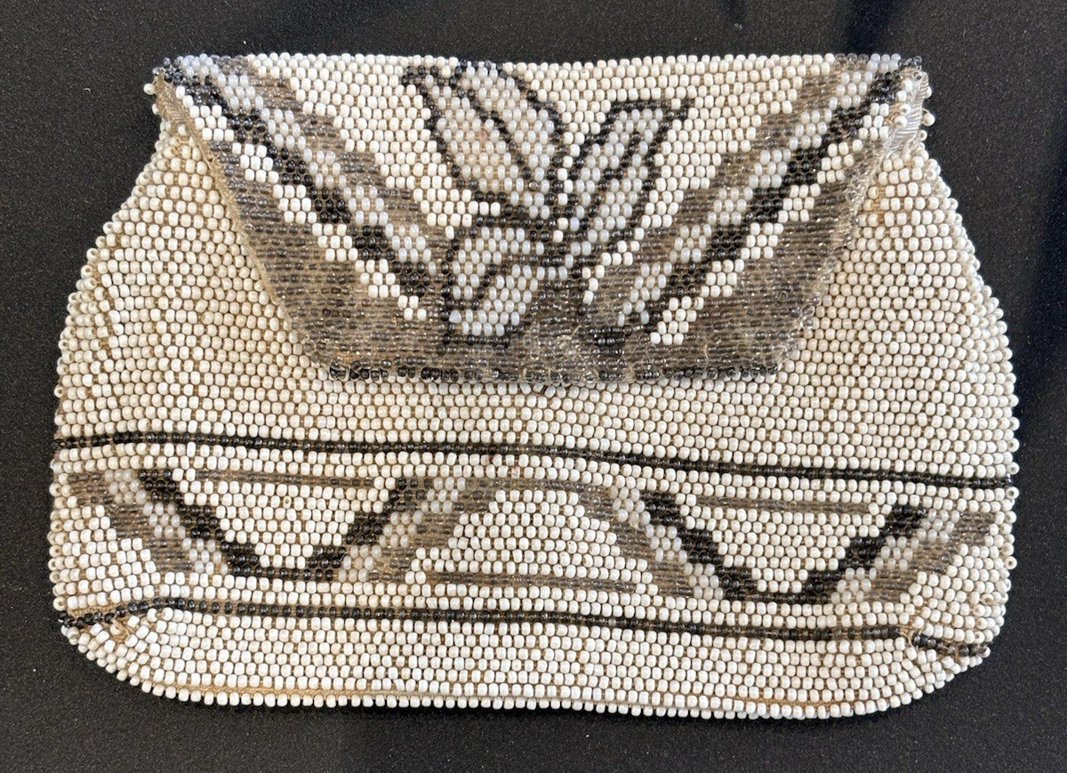 vintage Art Deco beaded clutch bag from Czechoslovakia