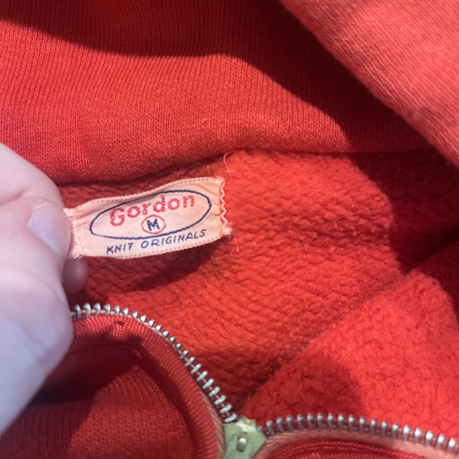 Vintage 1960s Hoodie Napoleon XIV 1966 Gordan Knit Concert Band Quarter Zip Red