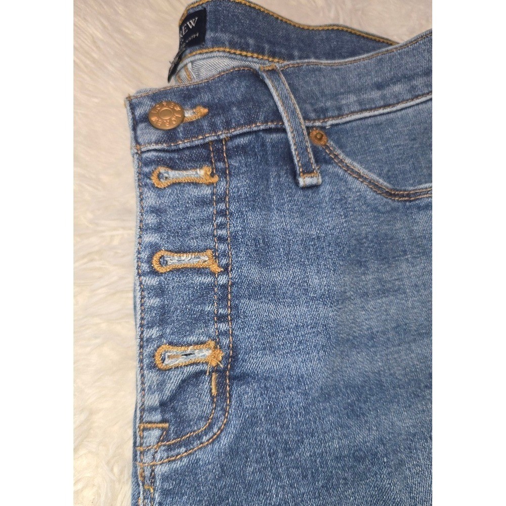 NWT J.Crew Full Length Flare Jeans Size 26 Signature Stretch Button Fly Blue