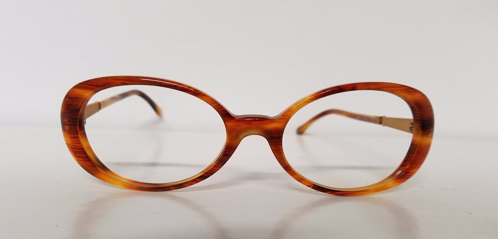 Original Vintage GIANNI VERSACE Oval Amber Rxable Frames ModV35 Made in Italy