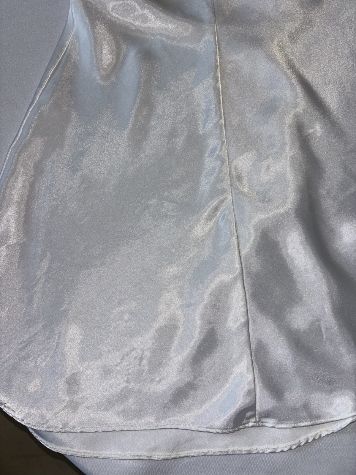Vintage Gilligan & O’Malley Satin Lace Slip Nightgown White Large 90s Y2K Bridal