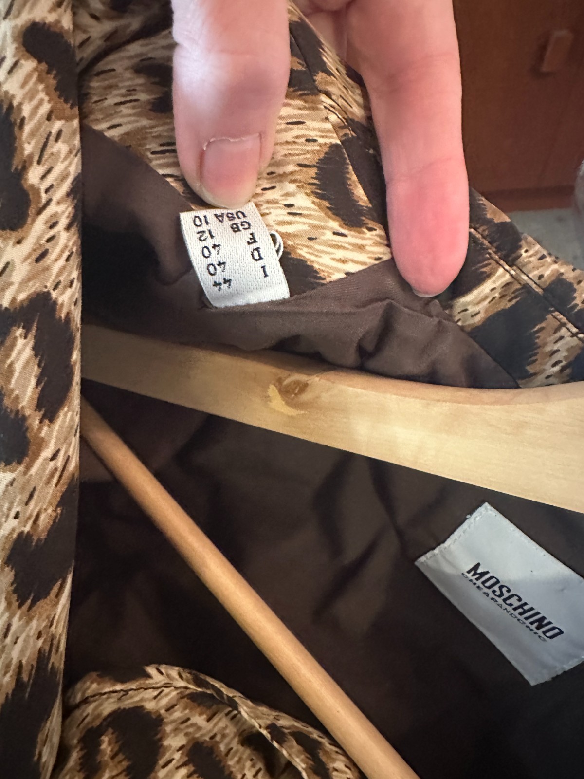 Moschino Cheap and Chic Leopard Coat Vintage IT 44 Textured Jacket AU 12