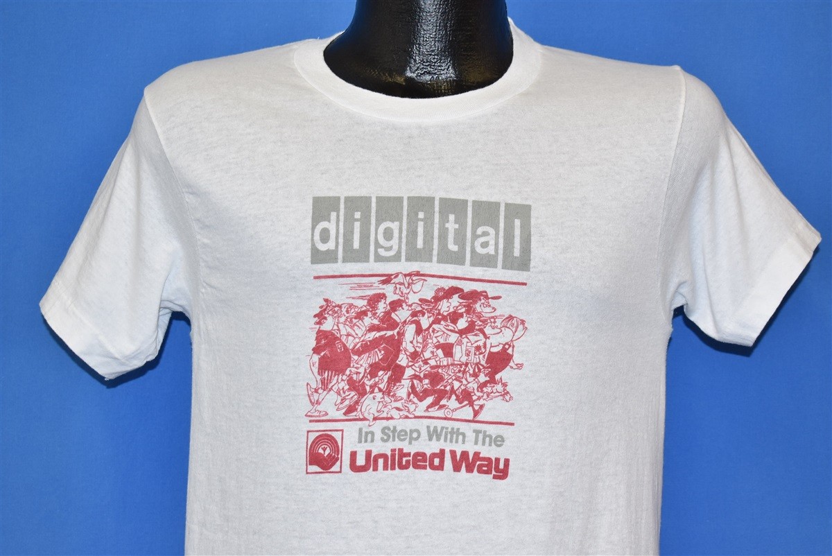 vintage 80s DIGITAL EQUIPMENT CORPORATION UNITED WAY WHITE t-shirt SMALL S