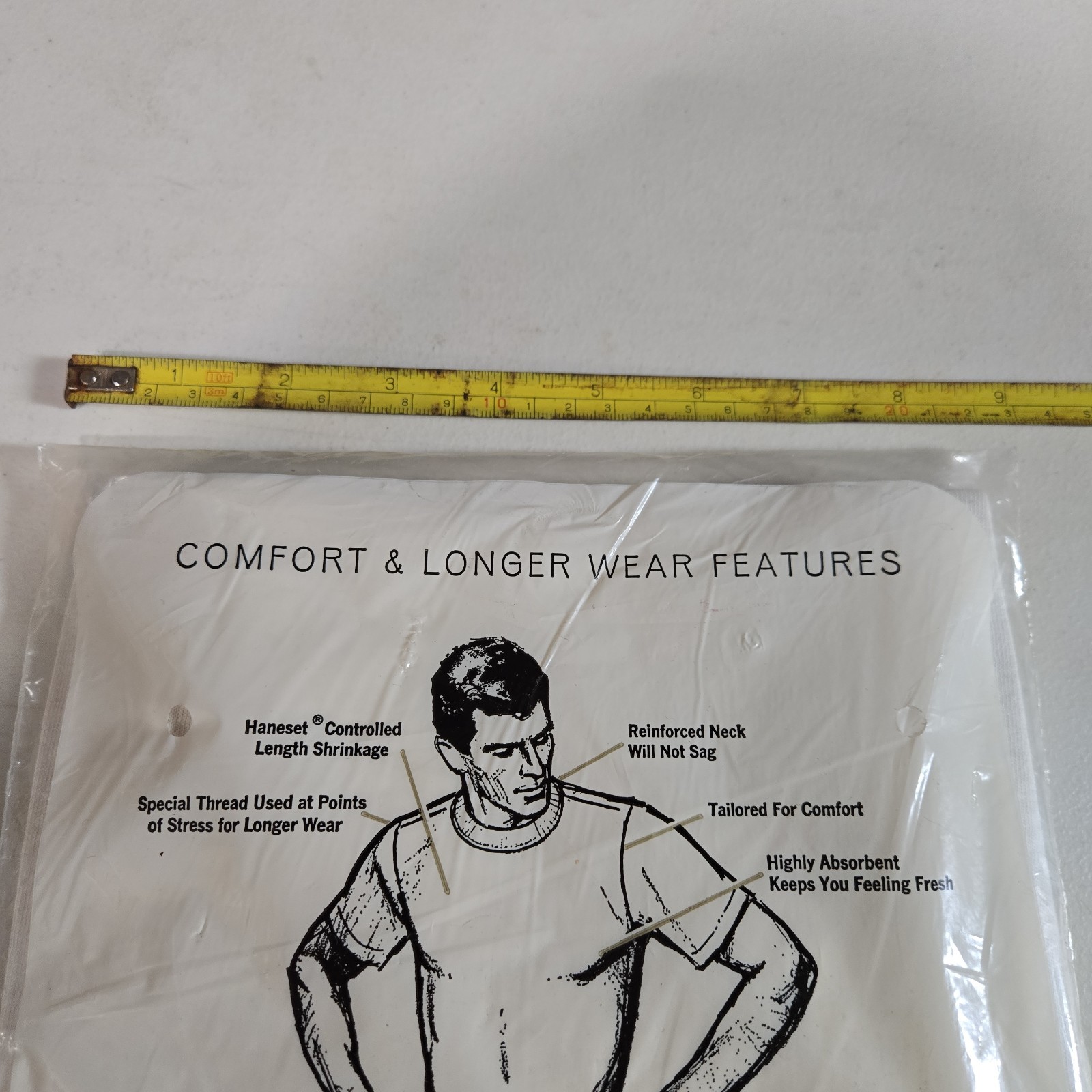 Hanes Vintage T-Shirts 1 Pack LARGE TALL MAN Deadstock Sealed NOS Haneset 50/60s