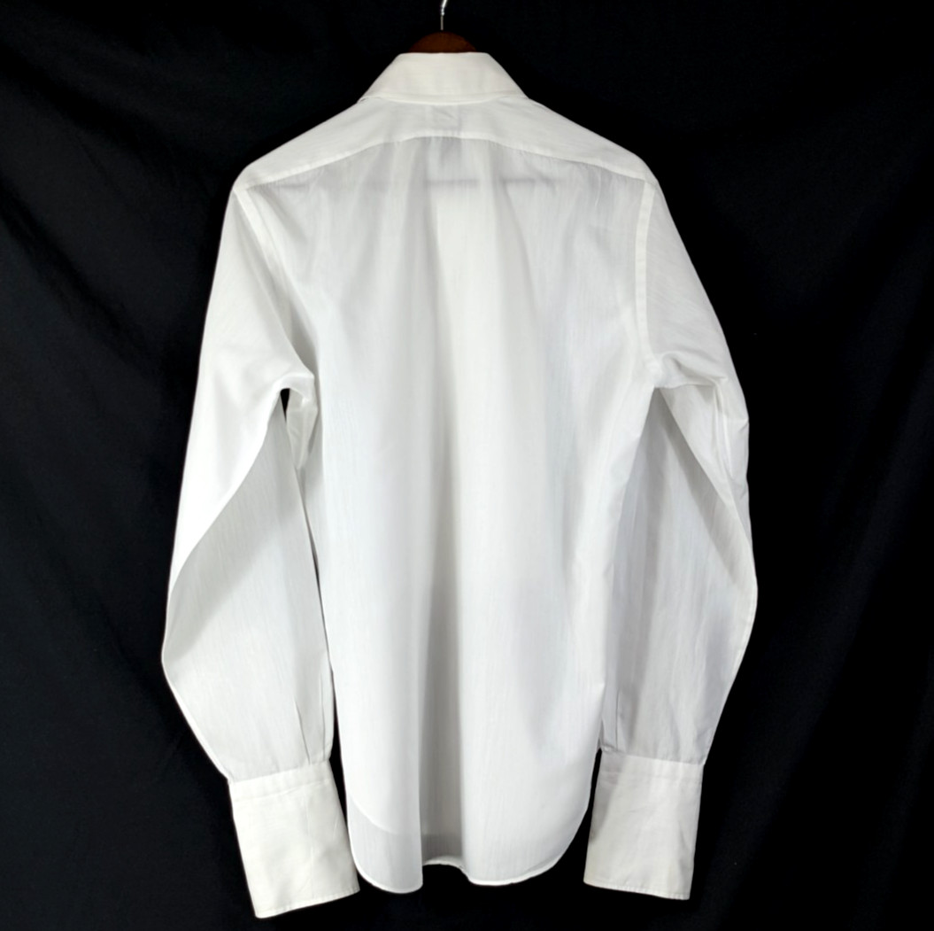 Vtg 1960s Ascot Chang Peninsula HK Custom Tuxedo Shirt Stud Ready Pleated Med L