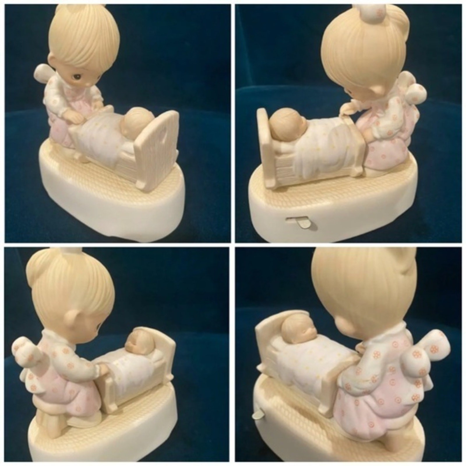 Vintage 1980 Precious Moments Hand Rocks Future Mozart’s Lullaby Musical Box