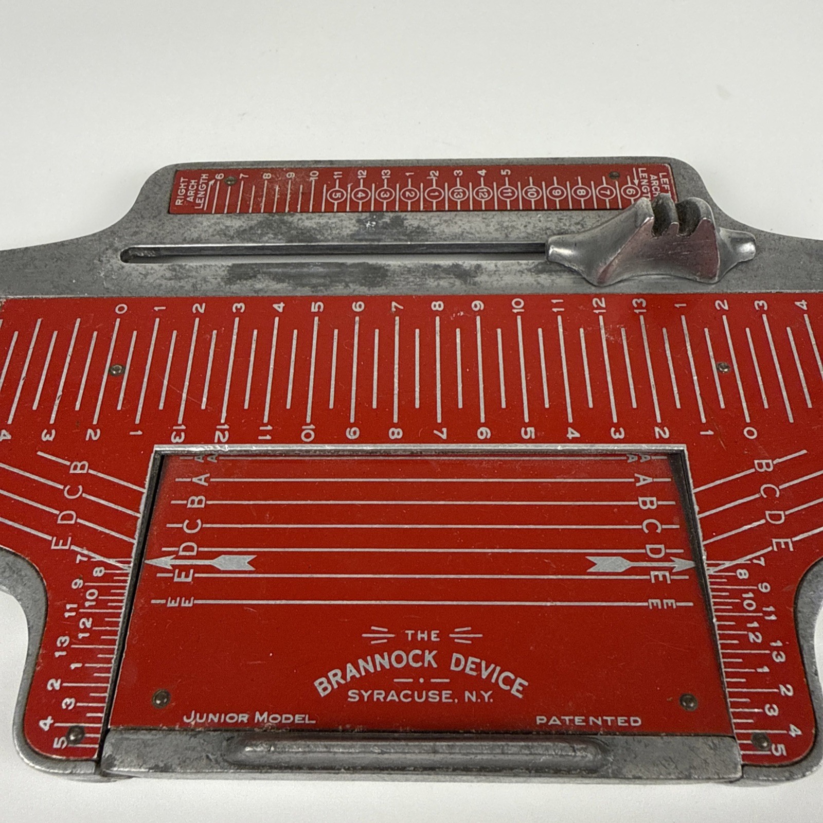 Vintage Dr Posner Shoes Brannock Device Shoe Sizer Metal Measure Scale Red