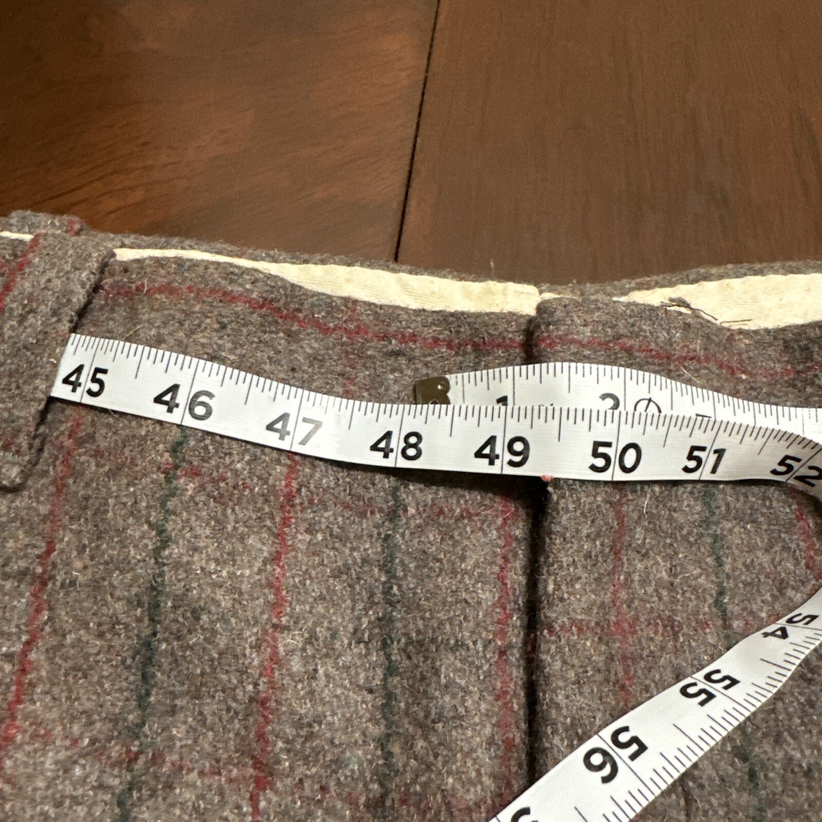 VTG Northway Mens Wool Pants 48”Wx 28”L Gray Pin Striped Water Repellent