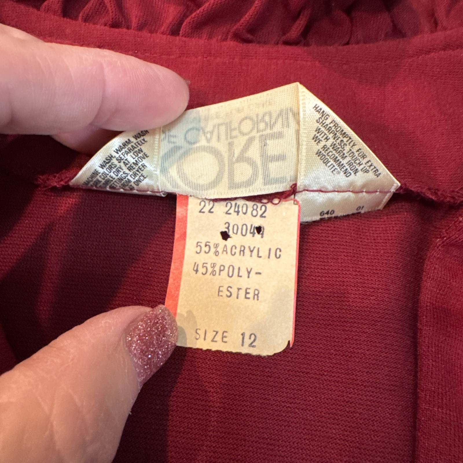 Koret Womens 80s Ruffle Neck Cuff Polyester Blend Pullover Blouse Top Orig Tags