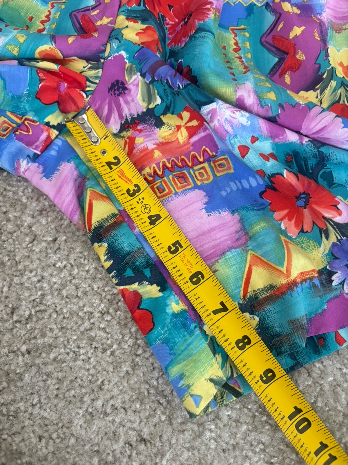 Vintage Men’s Pleated Shorts Vibrant Funky Colorful Floral Geometric Print 28