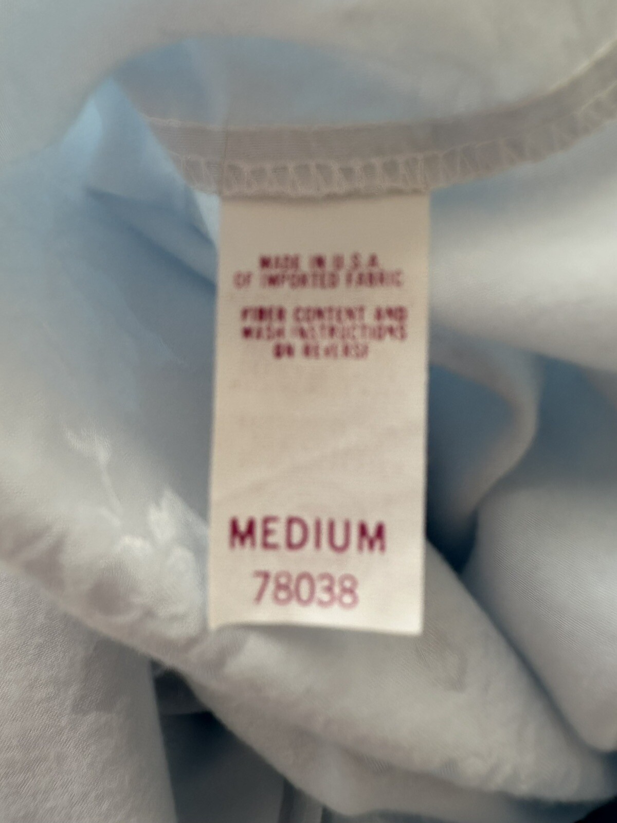 EUC Nicole Vintage night gown Blue M USA poly cotton Blend Satin mid-calf Union