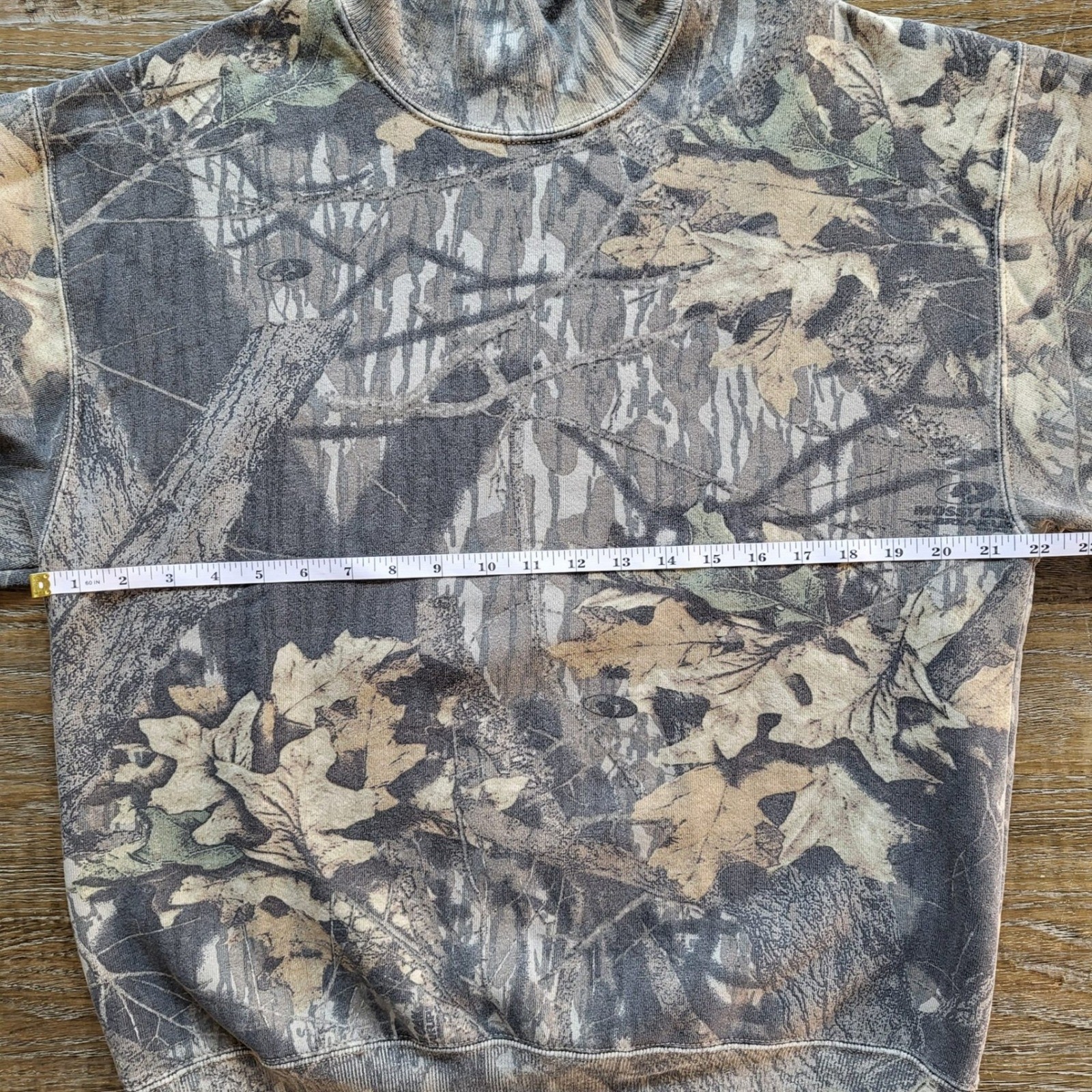 Vintage Jerzees Outdoors Mossy Oak Camo Turtleneck Sweatshirt Mens Large USA