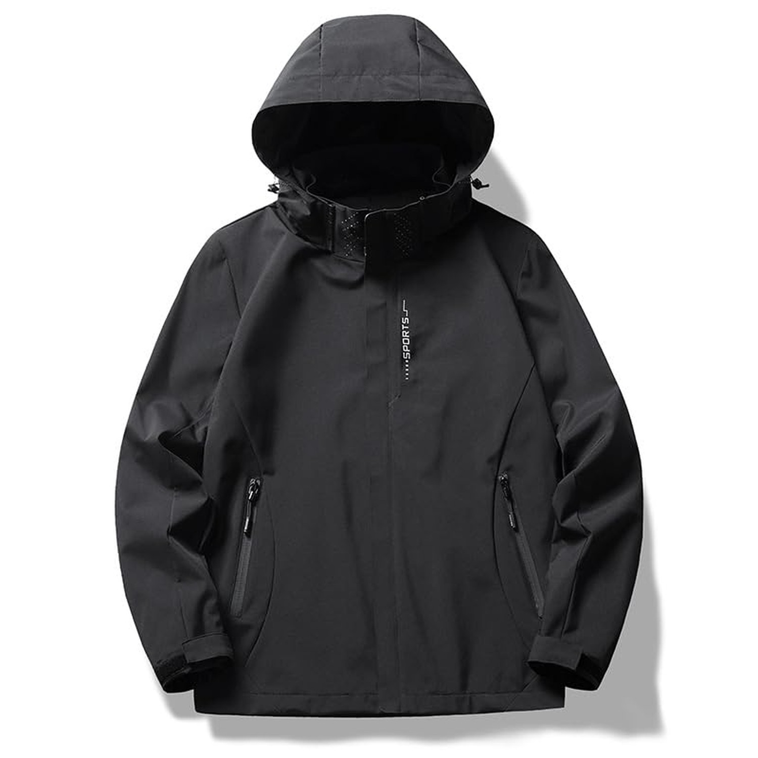 Men’s Waterproof Windbreaker with Removable Hood Lightweight Rain Coats for C…