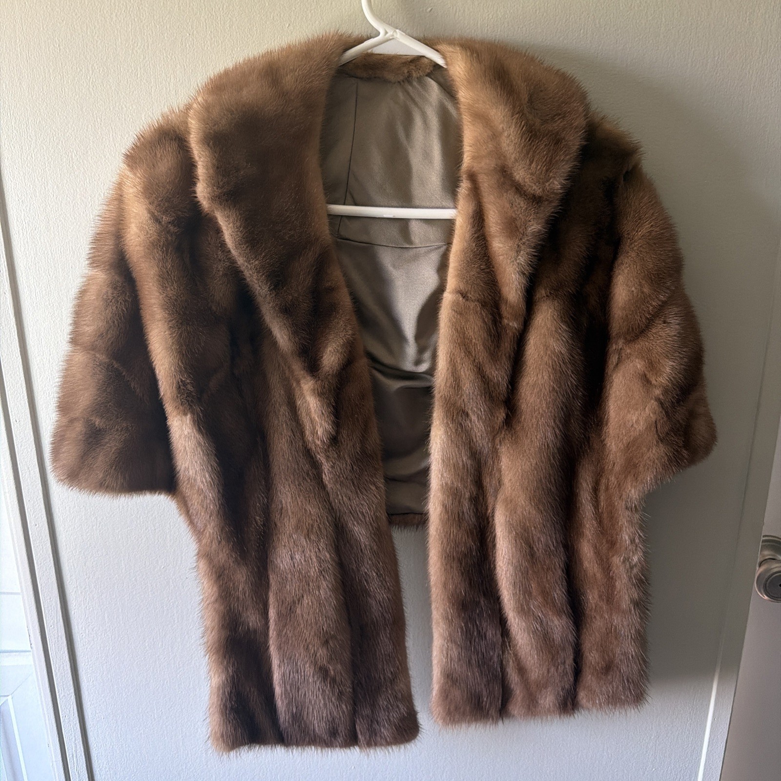 VINTAGE CUSTOM-MADE MID-CENTURY MINK FUR CAPE Shoulder Coat Shawl Rare