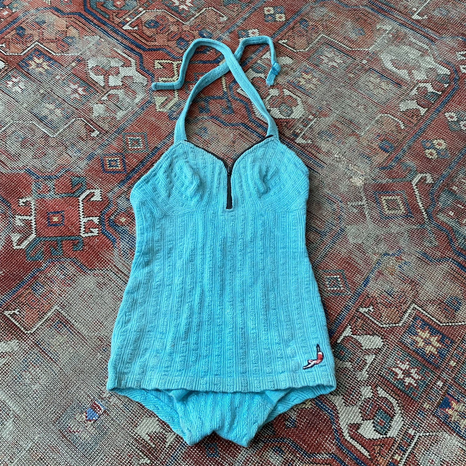 Vintage 1930s Jantzen Wool Swimsuit Bathing Suit Deco Mint Green w/Box Portland