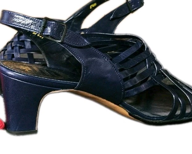 2 Pair Deadstock 60’s Streicher’s Womens 8.5 Leather Strappy Sling Heel Sandals