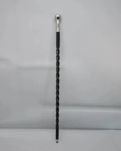 Beautiful Silver Finish Knob Handle Viking Wooden Walking Cane for Men and Women