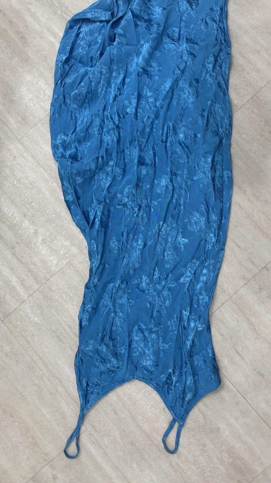 Lulus Women’s small Blue Floral Full Slip Dress Wireless Adjustable Straps