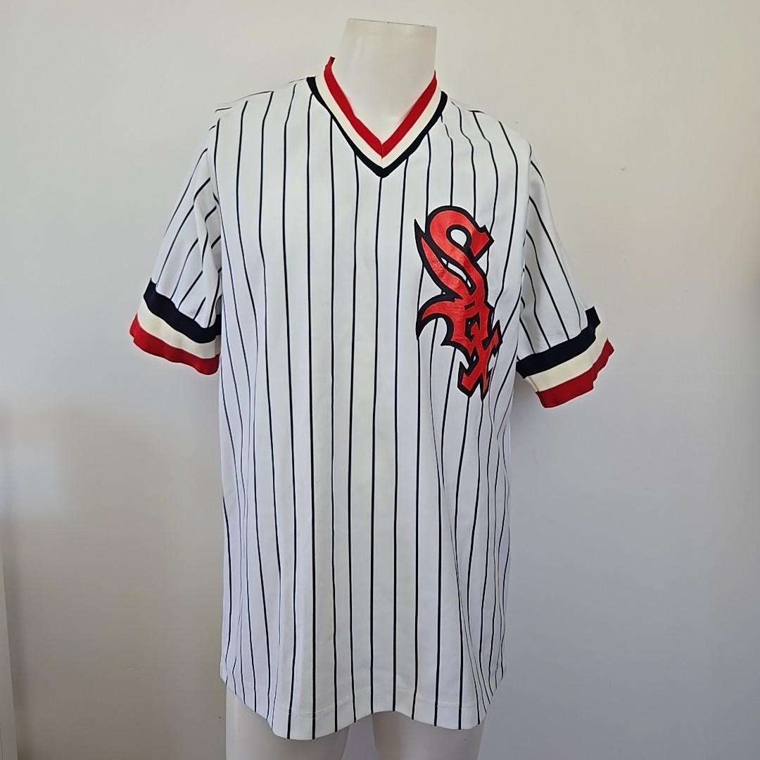 Rare VTG 70s New Era Knitting Mills Chicago White Sox #7 Jersey Mens L/XL Stripe