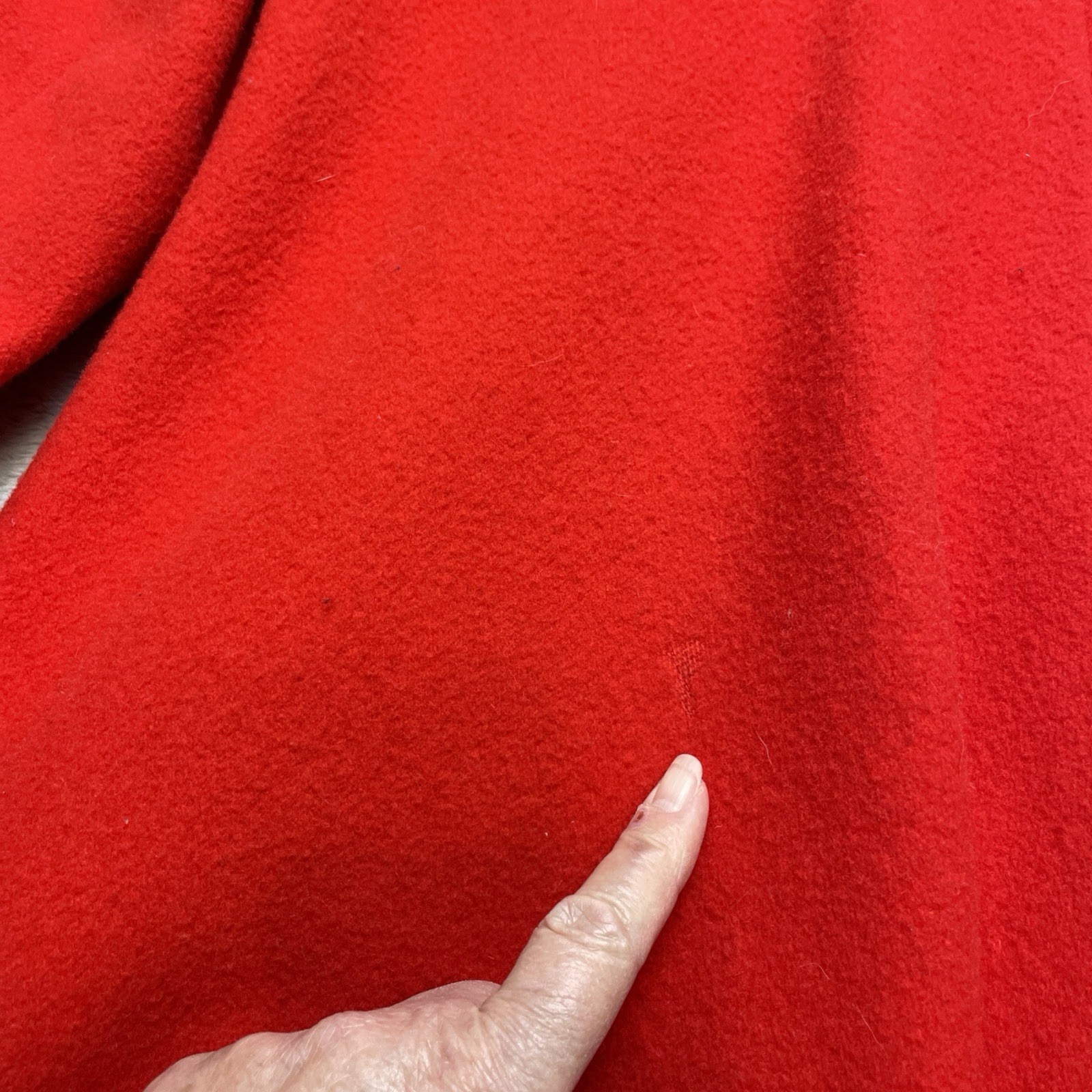 Vtg Christian Dior Saks Fifth Avenue Womens MCM Wool Coat Sz 10 Apple Red Long