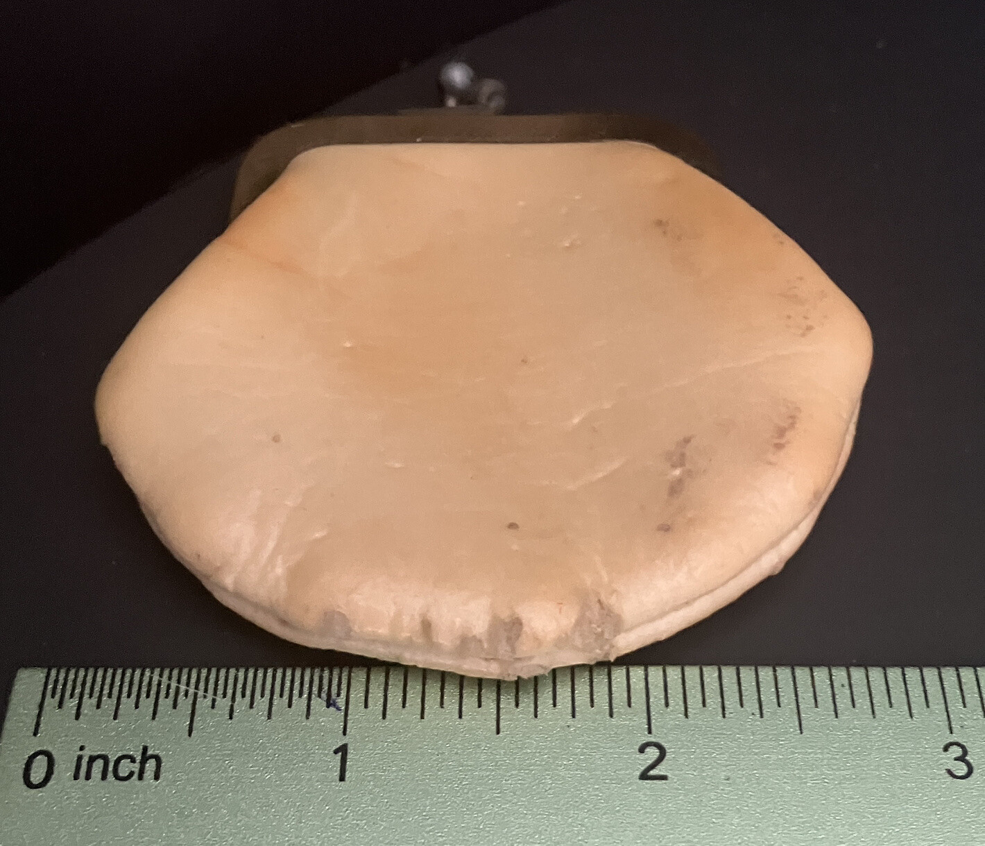 Small Antique 1920s White Leather Coin Purse Lined 2.8″W x 3″H x 0.5″D