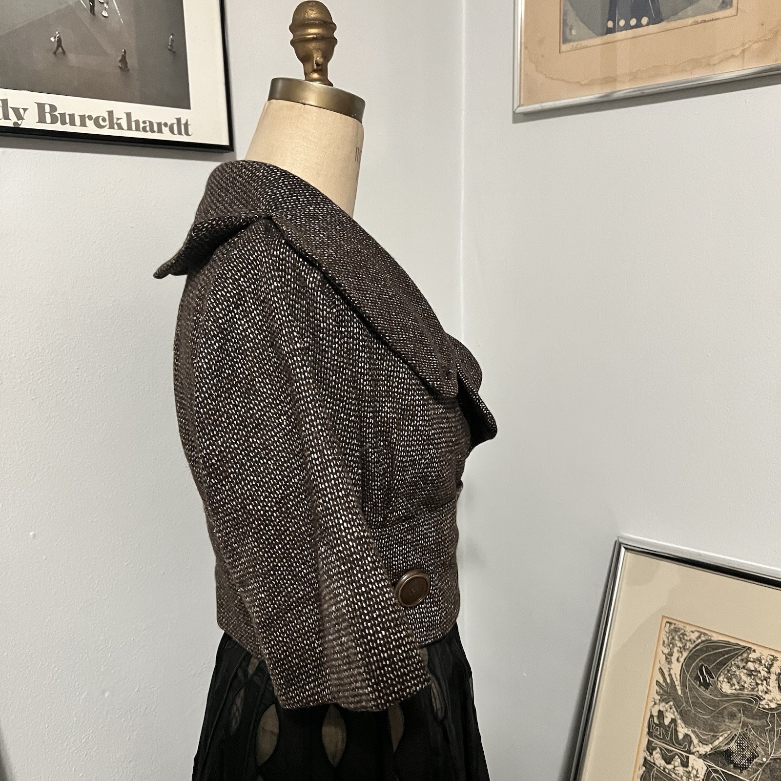 1950s Christian Dior New York New Look Brown Wool Rare Vintage Antique Jacket