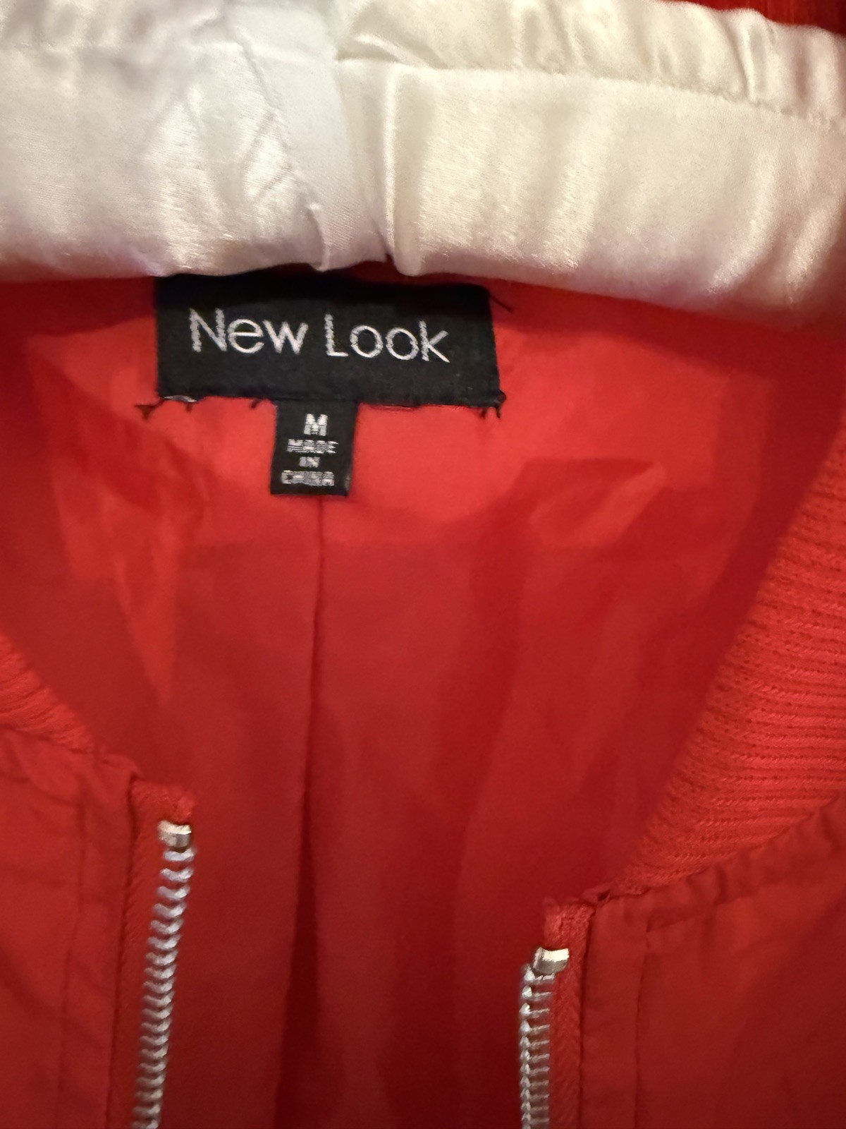 Vintage 1980s New Look Red Track Jacket White Stripes Zip Front NWOT