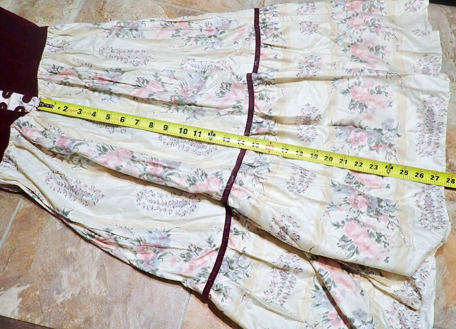 Vintage 70s ACT I New York Boho Prairie Dress Velvet Corset Calico Floral XXS/XS
