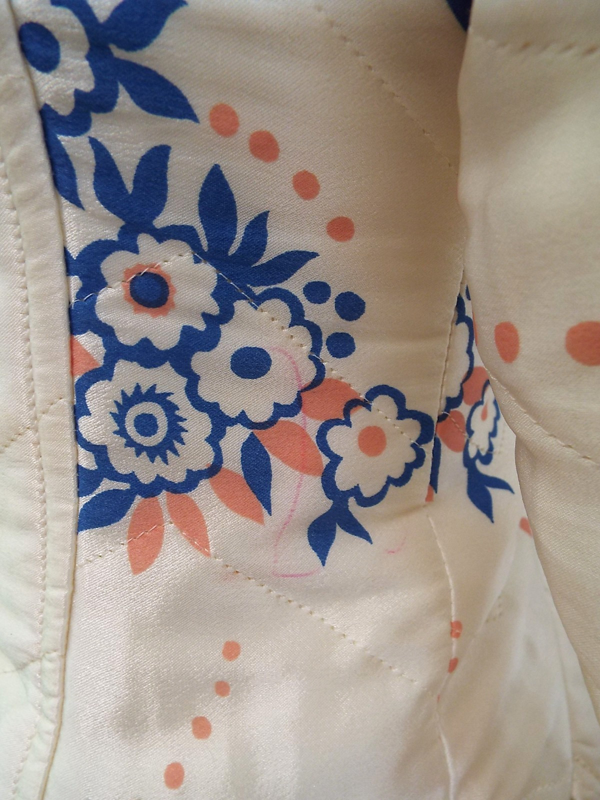 Vintage 1960s Ossie Clark Celia Birtwell Quilted Fitted Satin Jacket Coat 12