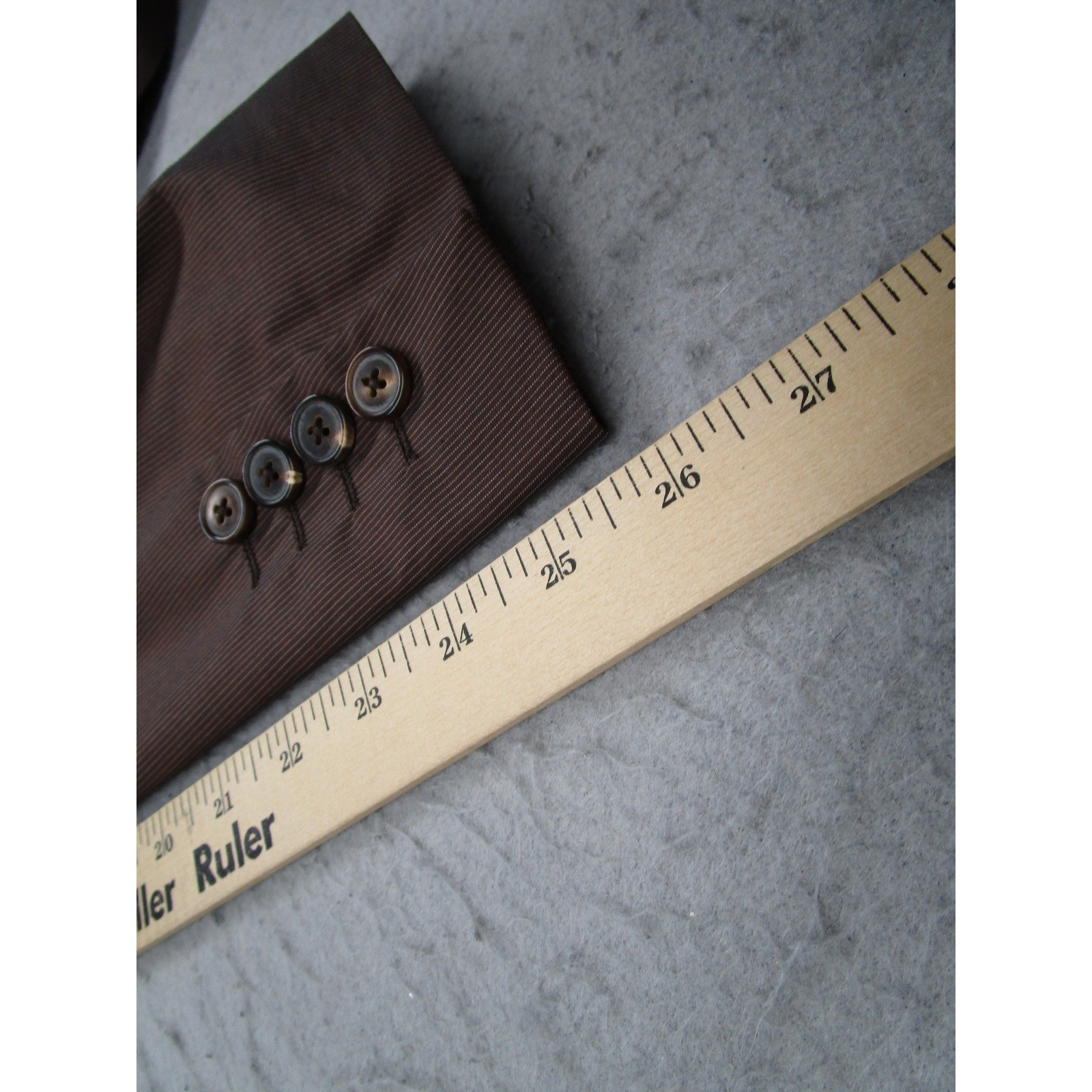 Dries Van Noten Suit Mens 48 IT 38 US Brown Cotton Silk Pinstripe 2 Button
