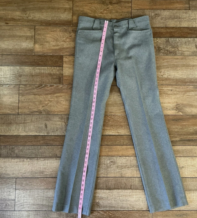 VINTAGE 70s Levi’s 10514 Gray Bootcut Pants Mens 33×35 Polyester Flare