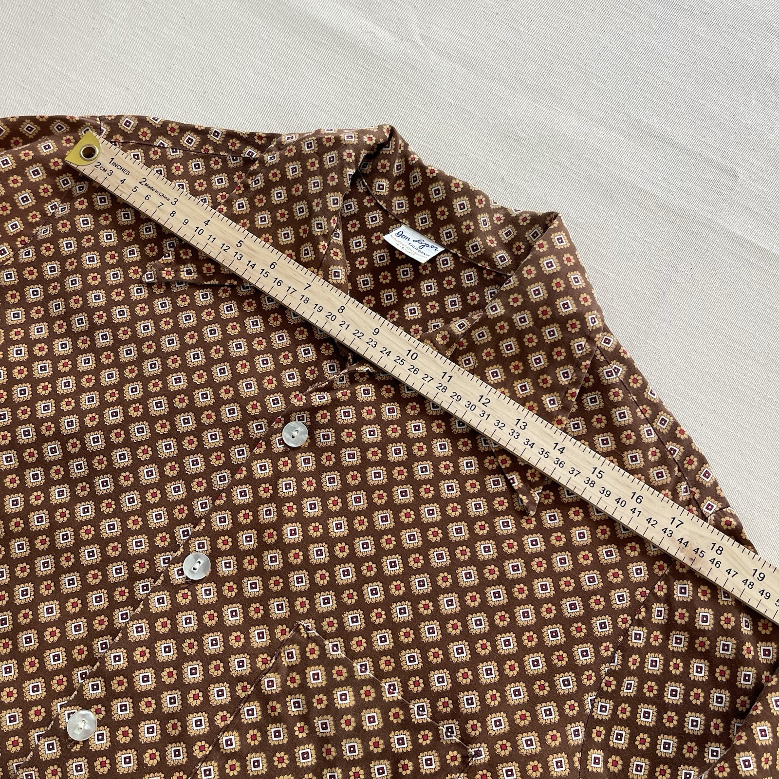 Vintage 60s Don Loper by Duke of Hollywood Abstract Pattern Rayon Blend Shirt