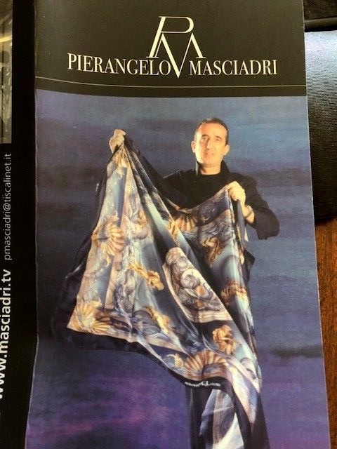 FINE COMO SILK PONCHO BY PIERANGELO MASCIADRI BELLAGIO ITALY- RAINERIS