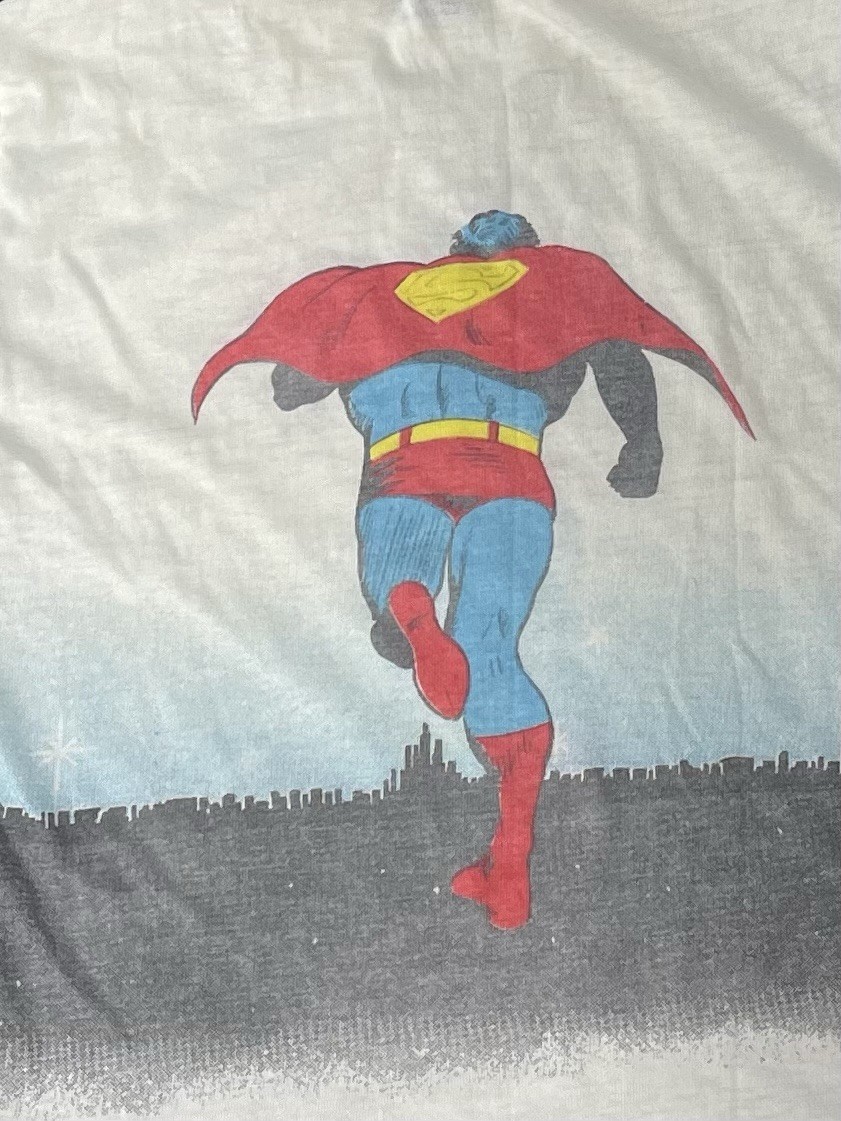 Vintage RARE 1975 Superman 2 Sided Toddler Kids Shirt Size 14- Made In USA