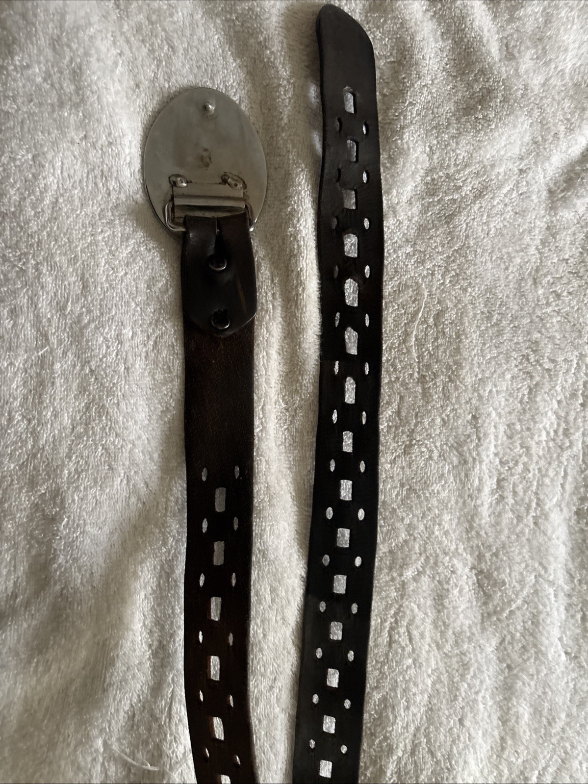 Tasmanian Devil Leather Belt Vintage Length Is 40 Inches Including Buckle ￼