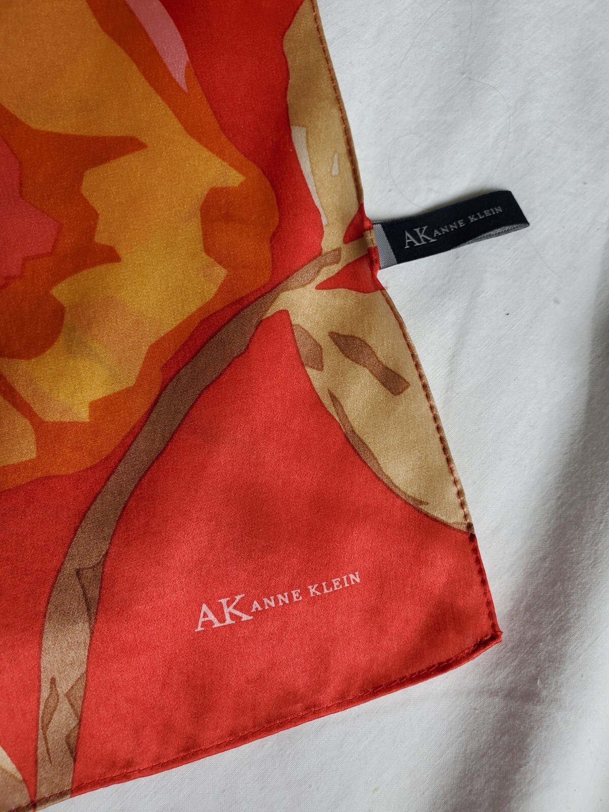 Anne Klein-silk rectangle scarf 13 in x 61 in beautiful rich colors-dry clean
