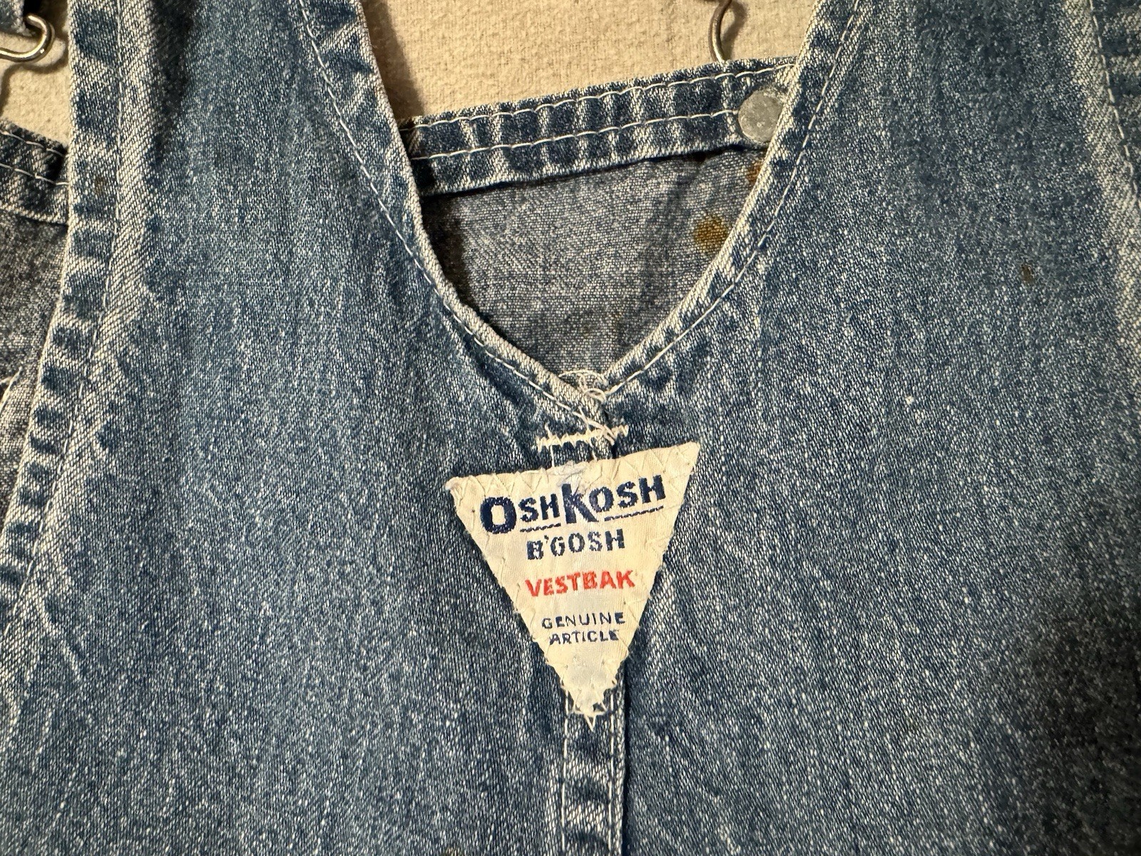 Vintage USA OshKosh B’Gosh Vestbak Denim Overalls Jumper Dress Small Grunge 90s