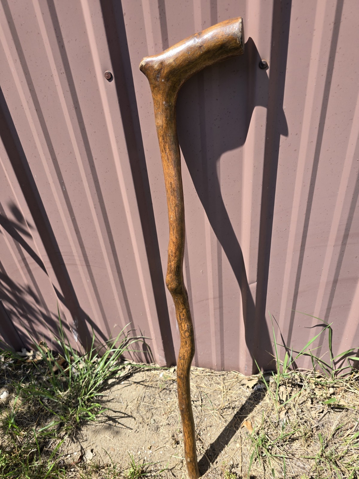 Rustic Natural Wood Walking Cane Crook Handle Walking Stick 33″ Beautiful Grain