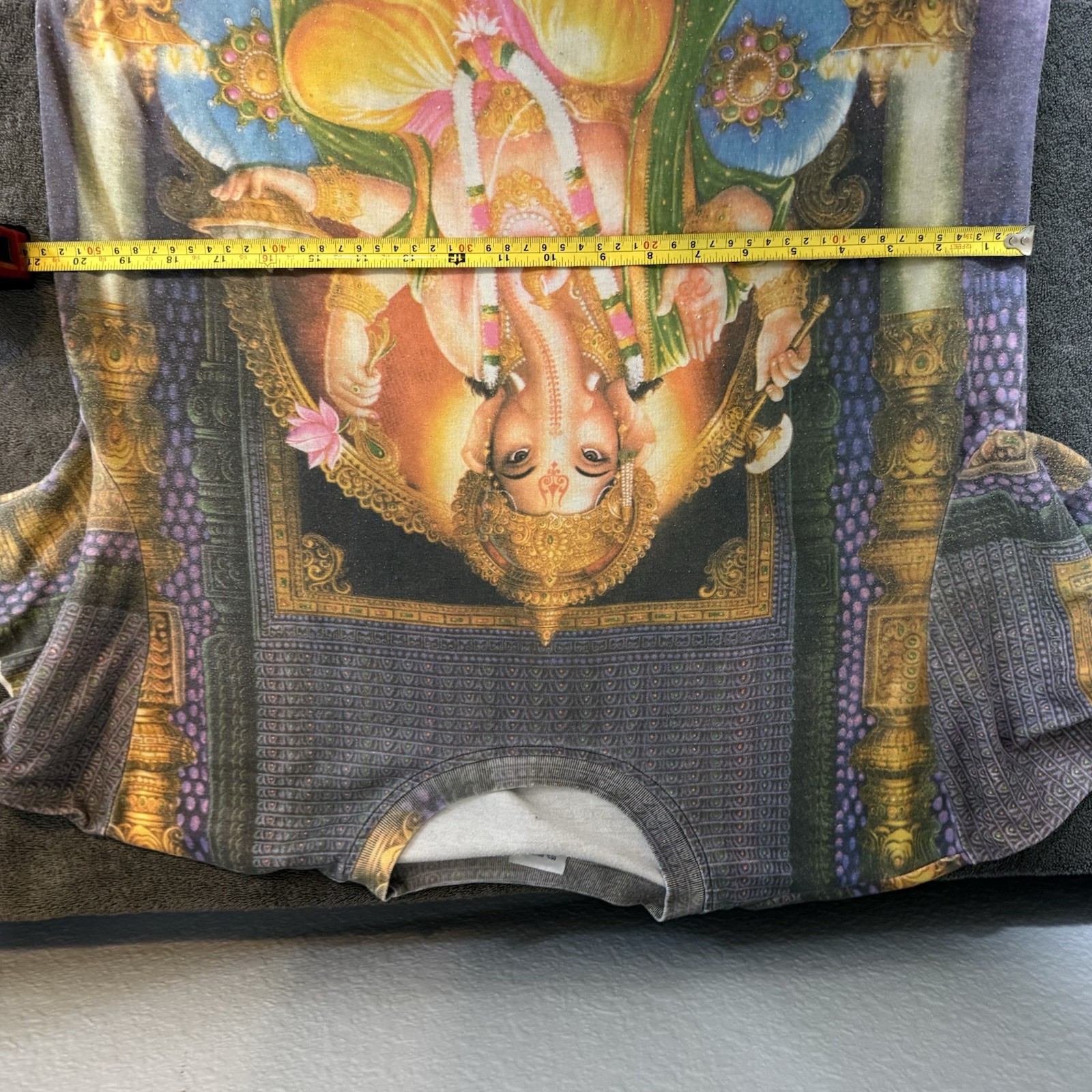 Vintage 90s Ganesha All Over Print T-Shirt Men’s XL Short Sleeve Club Wear AOP
