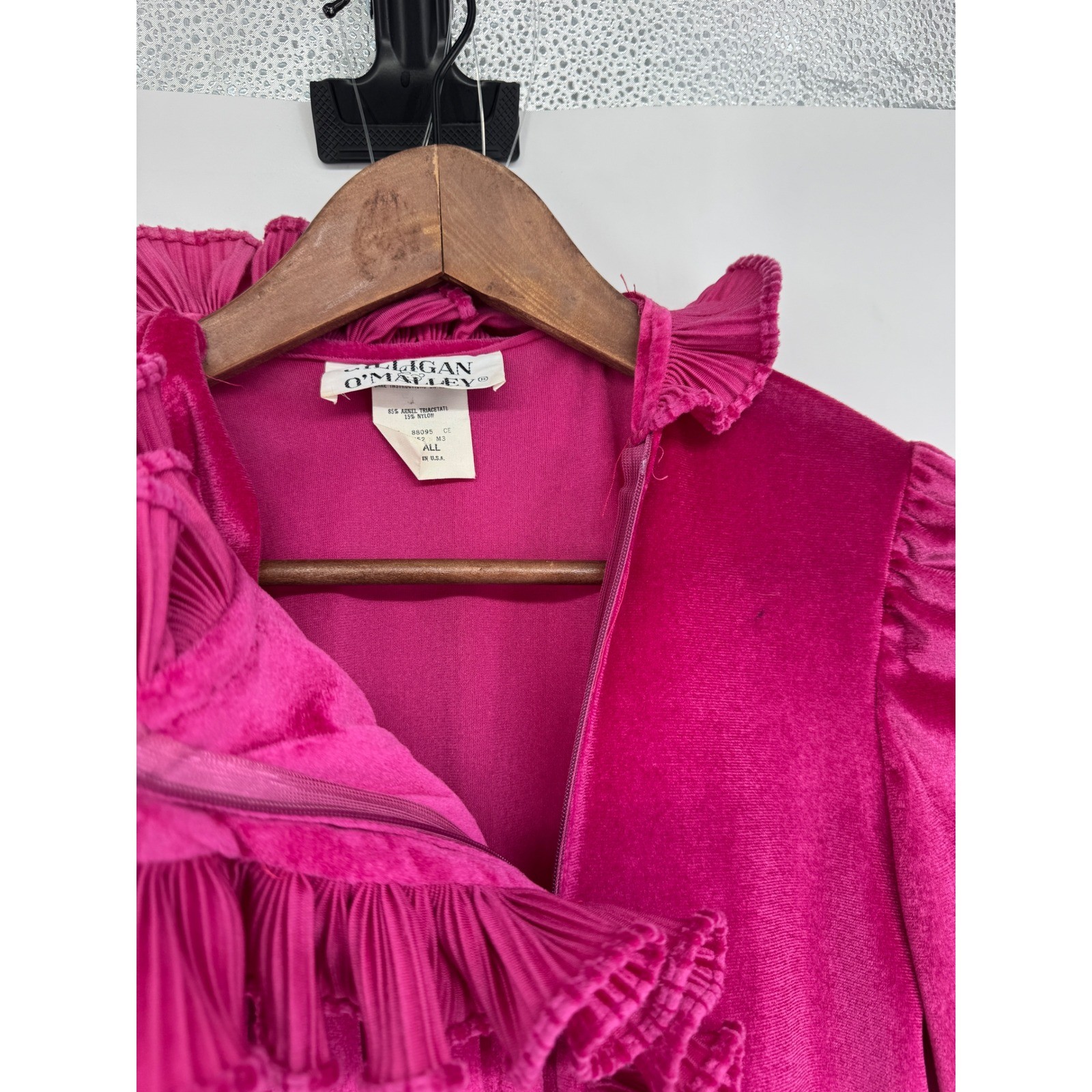 Vintage Gilligan O’Malley Robe Velvet Women S Pink Ruffle Victorian Regency 80s