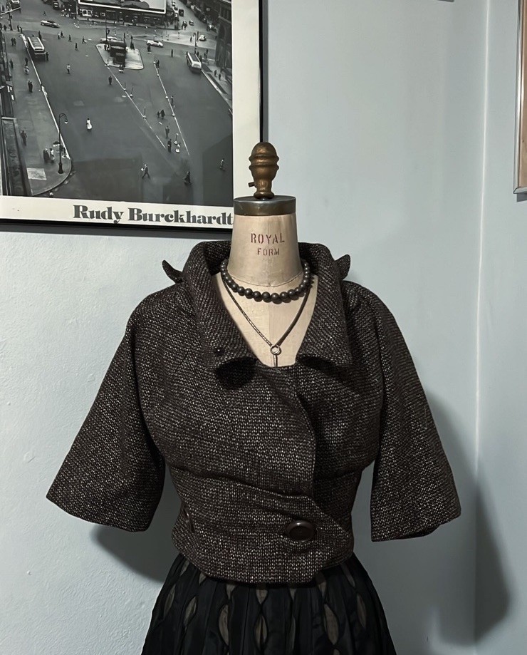 1950s Christian Dior New York New Look Brown Wool Rare Vintage Antique Jacket