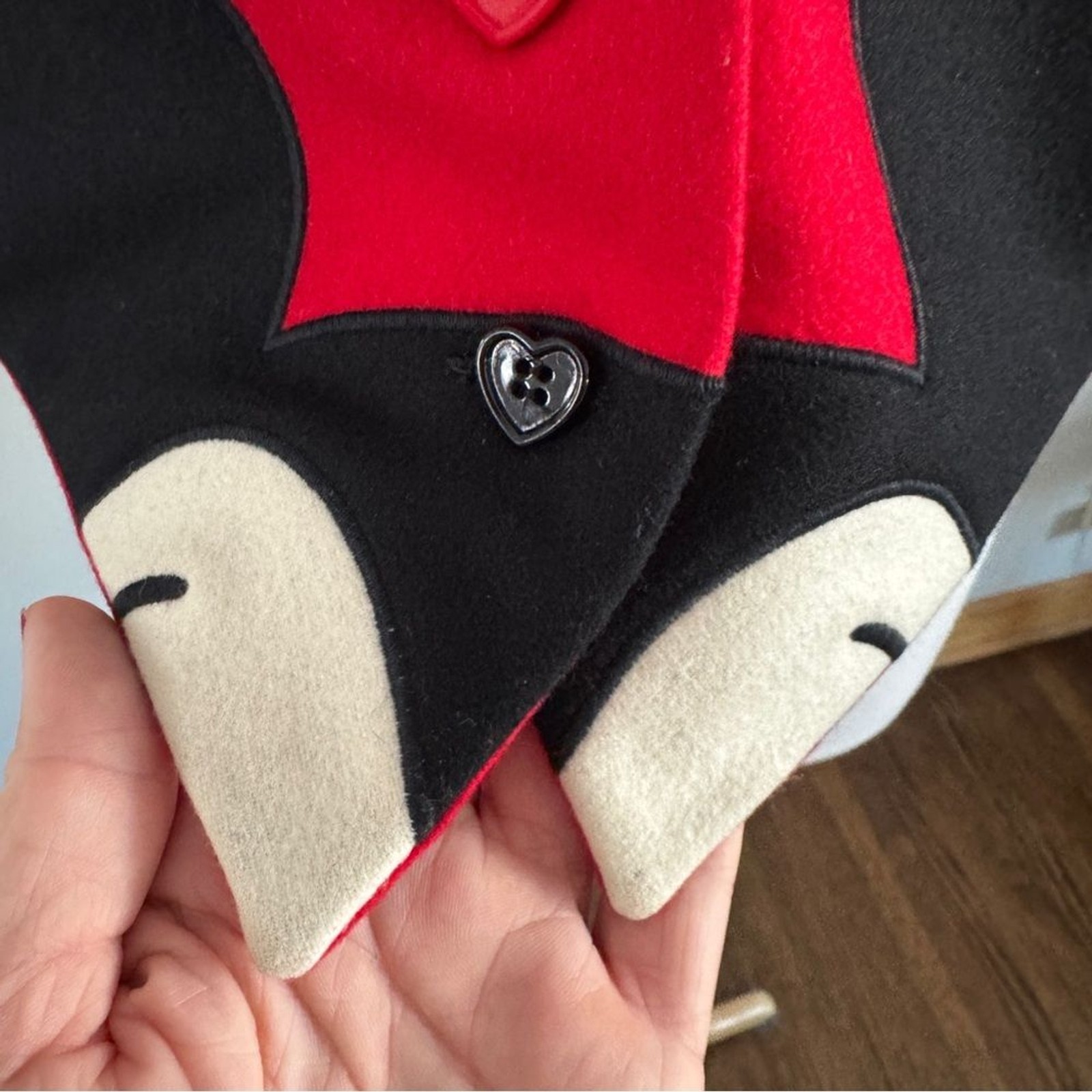 Vintage 1980s Cheap and Chic by MOSCHINO Mickey Mouse Black Red Wool Vest | 10