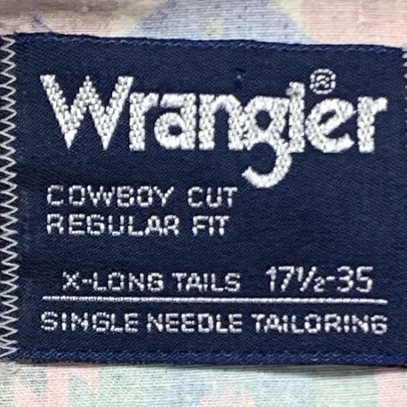 Vtg 90s Wrangler Brushpopper Western Shirt Aztec XL Tall 17 1/2 X 35 Cowboy Cut