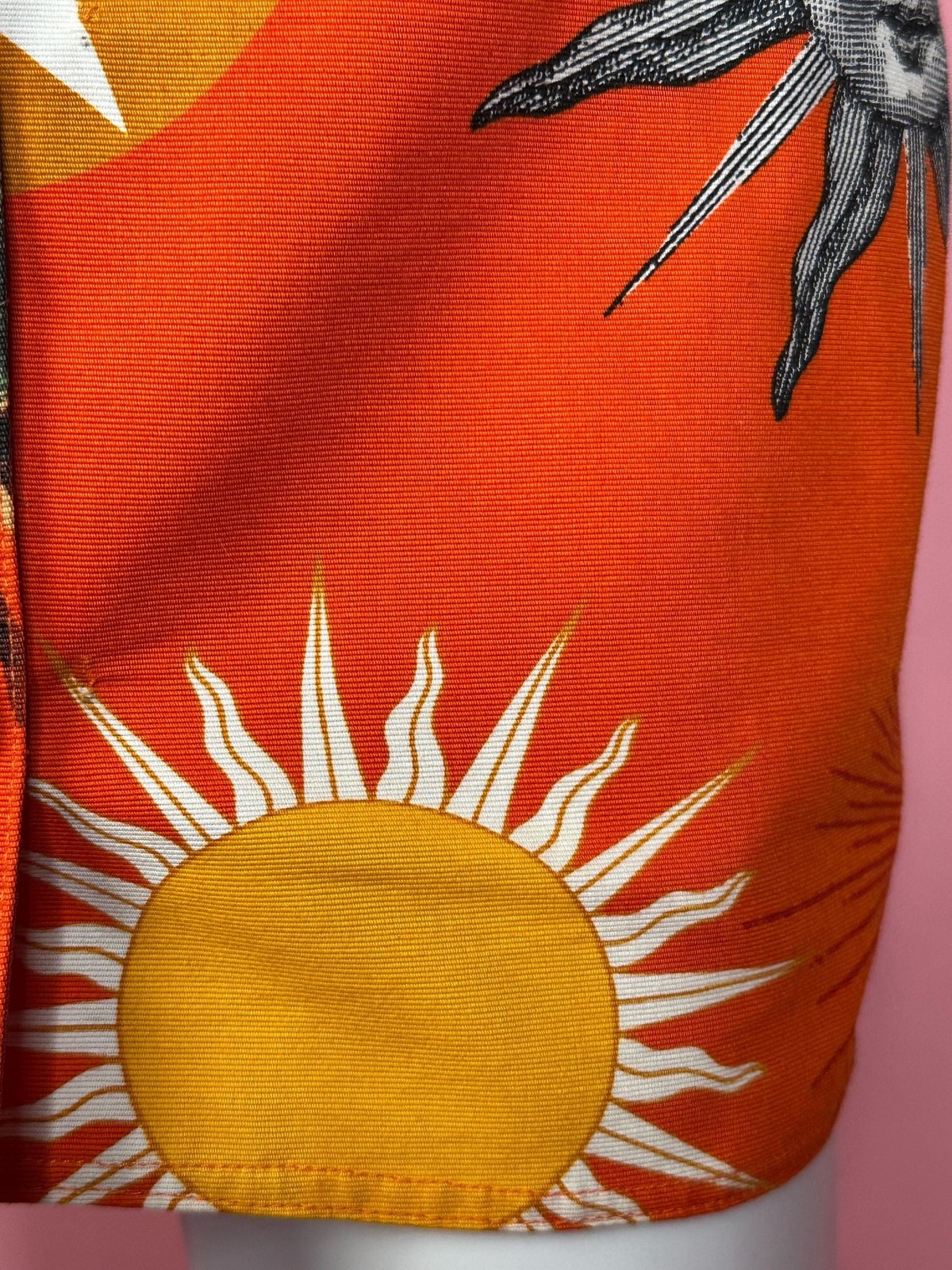 1990s MOSCHINO JEANS Orange Sun Print Cotton Vest & Skirt Set (XS)