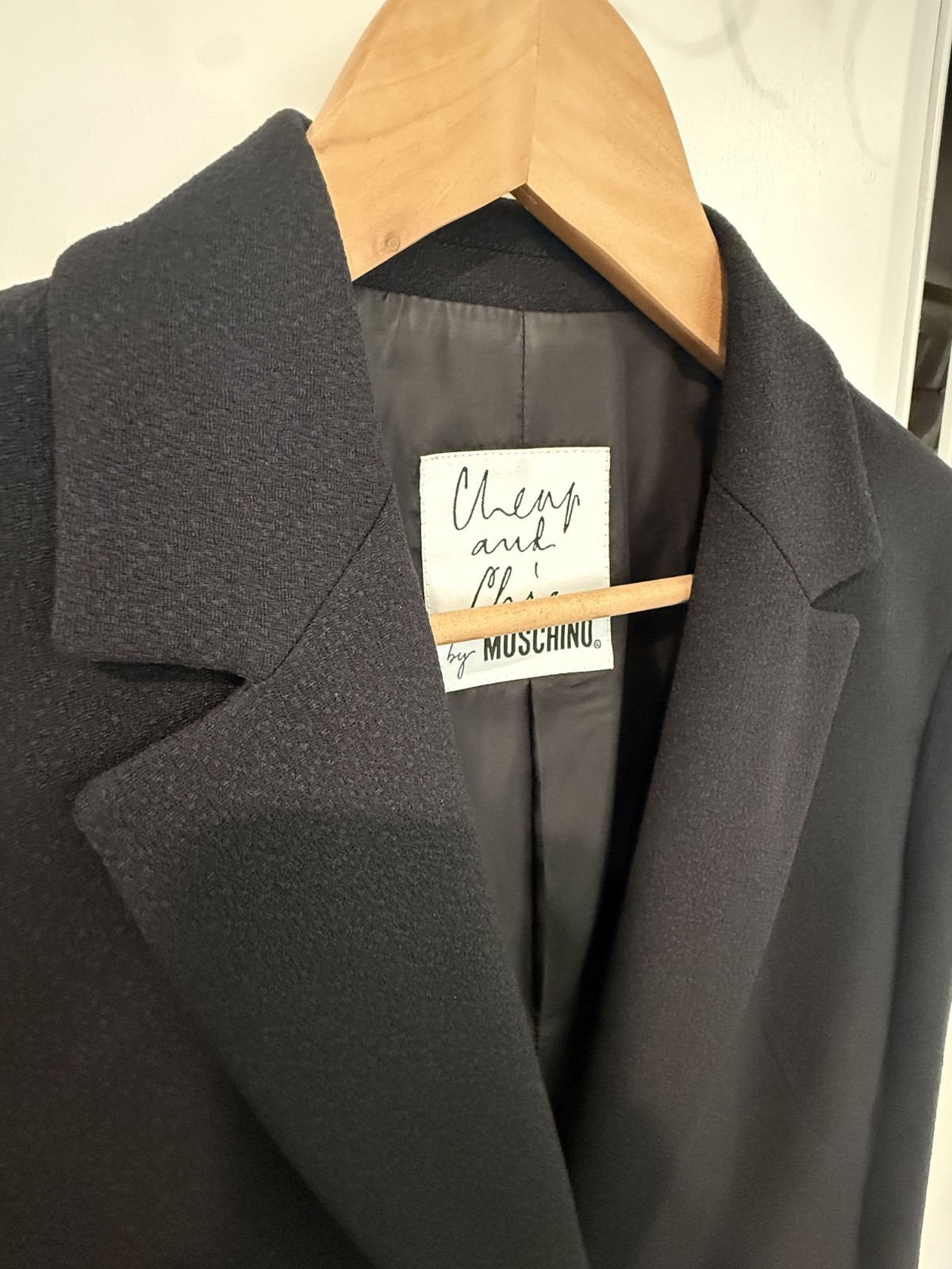 VTG Cheap And Chic By Moschino Black Classic Dual Button Blazer Jacket Sz 12